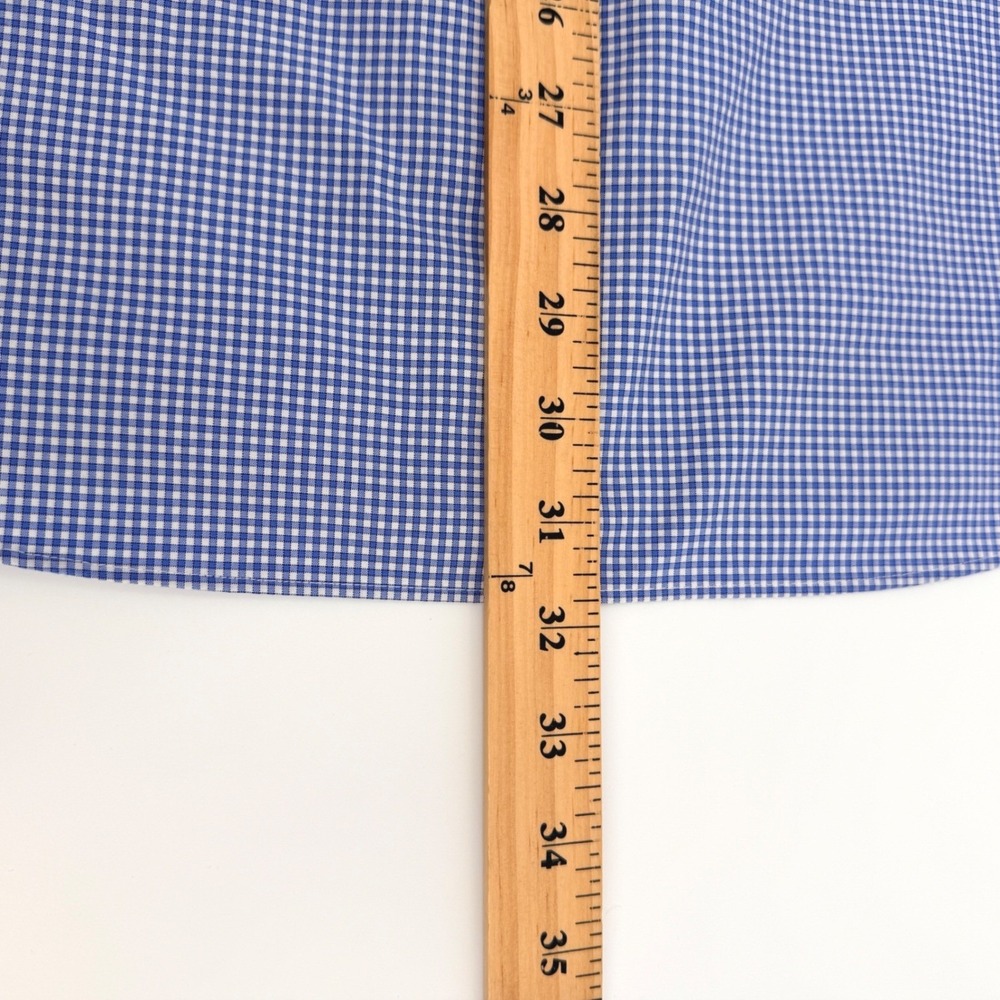 Jos. A. Bank Dress Shirt Men XL Blue Gingham Plaid Traveler Casual Workwear - Picture 7 of 8
